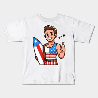 A Whimsical Tribute to American Culture in Cartoon Style T-Shirt Kids T-Shirt